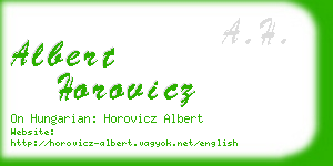 albert horovicz business card